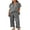 black, variant on Michellecmm Women’s 2 Piece Pajama Set Short Sleeve Plaid Print Button Up Shirt   Ruffle Pants Set Sleepwear Loungewear