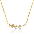 thumbnail image 1 of Zhuge Colgante de collar hecho a mano, collar con colgante de circonita engastada en hojas (oro), 1 of 5