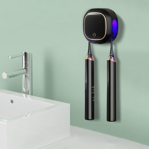 Vaveren Wall Mounted Toothbrush Holder Portable Toothbrush Cover for Travel Bathroom Black