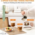 thumbnail image 6 of QOPR Handheld Electric Milk Frother, Rechargeable Frother Handheld with 2 Whisk Attachments, Matcha Whisk and Drink Mixer for Coffee, Latte, Cappuccino,Green, 6 of 9