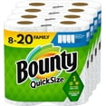 thumbnail image 1 of Bounty Quick-Size Paper Towels, White, 8 Family Rolls = 20 Regular Rolls, 1 of 4