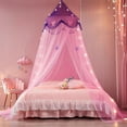 thumbnail image 3 of Princess Bed Canopy Star Light Bed Curtain Star Bed Canopy Mosquito Net Playing Games House White Dome Bed Canopy Bedroom Decoration, 3 of 5