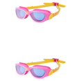 thumbnail image 4 of Eigraketly Gafas de natación antivaho elásticas, vista clara para todas las cabezas, formas adecuadas, sin fugas de agua, correa ajustable, azul azul rosa naranja 2Conjunto, 4 of 6