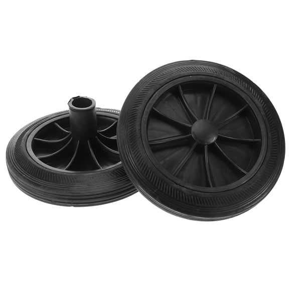 HONMEET 2Pcs Outdoor Garbage Can Replacement Wheels Heavy Duty Black Trash Bin Wheel with Smooth Movement