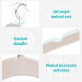thumbnail image 3 of Premium Velvet Shirt Hangers 50 Pack, Non-Slip 360° Swivel Hook Slim Flocked Coat Hanger, Space Saving Felt Hanger for for Tank Top, Blouses, Strappy Dresses(Beige), 3 of 14