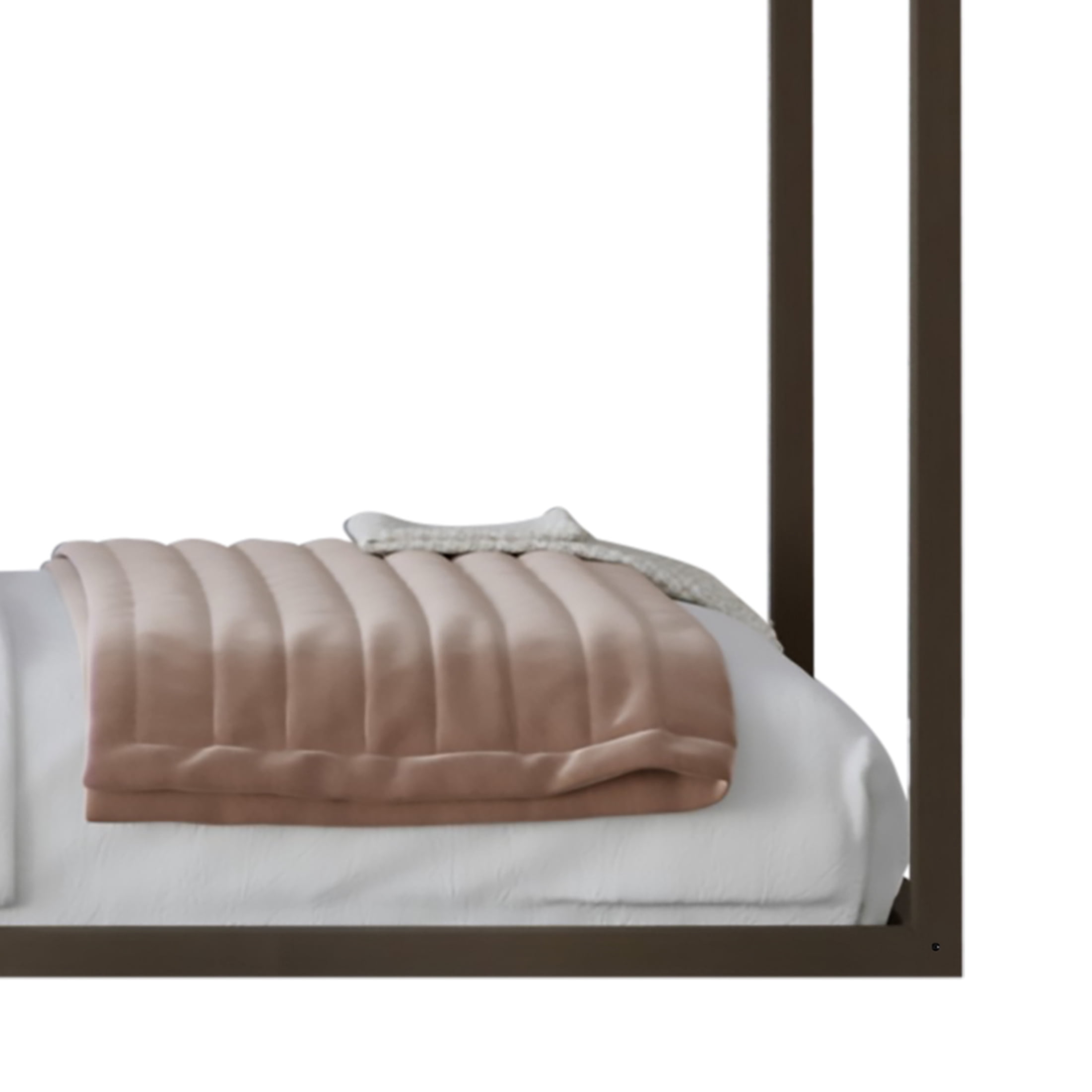 Castle Place Contemporary Wooden Canopy House Kid Twin Bed, Grey