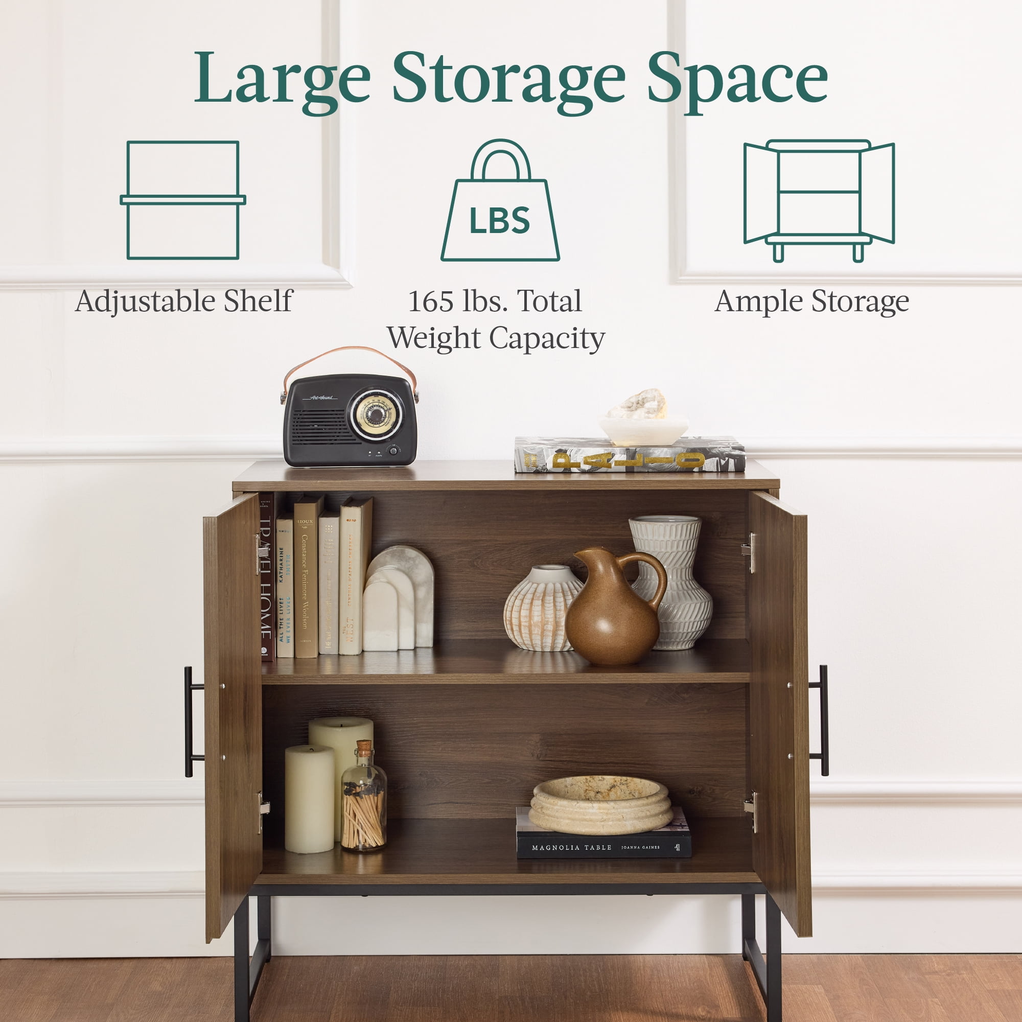 Best Choice 2-Door Slatted Storage Cabinet - Brown