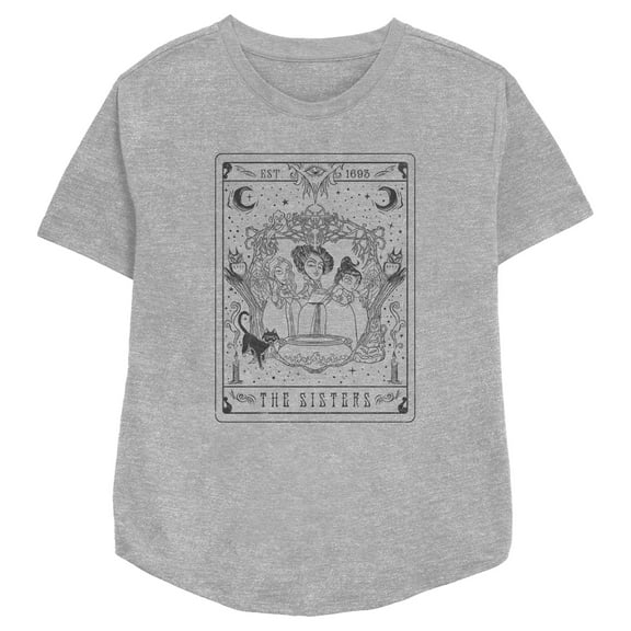 Women's Hocus Pocus Sanderson Sister Tarot Card Graphic Tee Athletic Heather Medium
