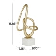 thumbnail image 3 of 8" x 19" Gold Polystone Swirl Abstract Sculpture, by DecMode, 3 of 7