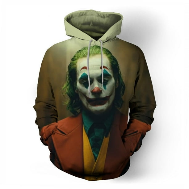 Cosplay Joker disfraz con capucha 3D estampado traje chaqueta con capucha pulover sudadera Halloween Jersey Tops para hombre mujerbufonMETRO Deng Xun unisex Walmart en linea