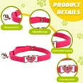 thumbnail image 3 of GASTROPOD Puppy Collar,PU Flocking Adjustable Heart Rhinestone Bell,Rose Red, 3 of 7