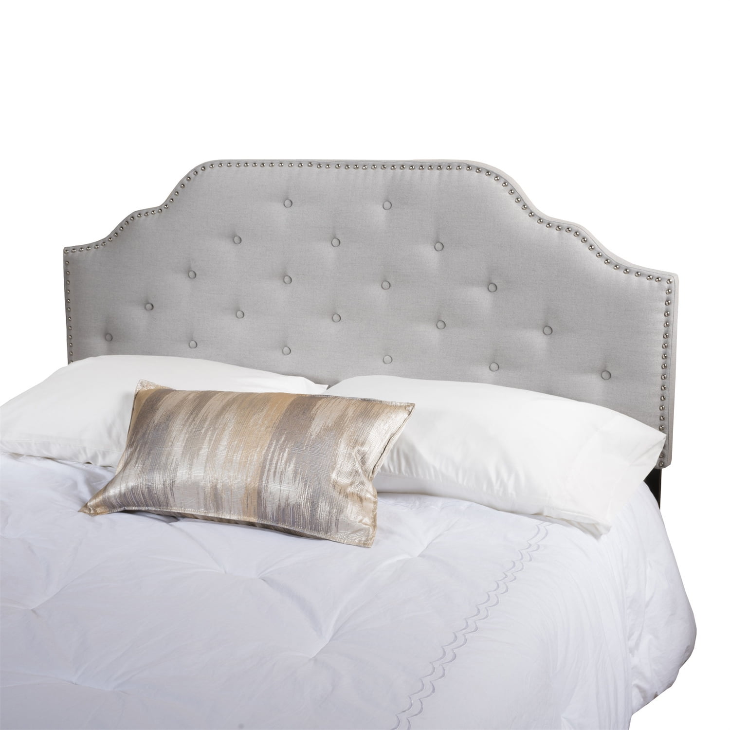 Kepooman Upholstered Headboard, Button Tufted Upholstery, Queen & Full Size, Greyish Beige Kepooman Upholstered Headboard, Button Tufted Upholstery, Queen & Full Size, Greyish Beige