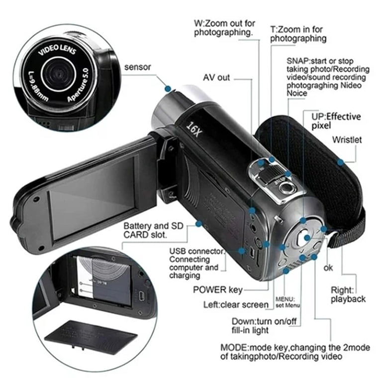 HD Digital Video Camera Recorder 本体 Portable Full HD 1080P High Definition Digital Video Camera, DV