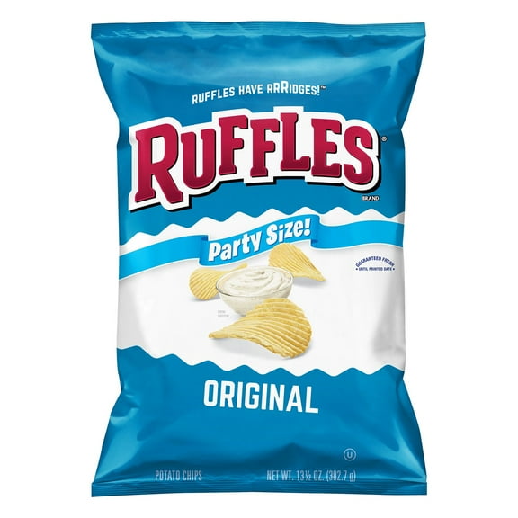 Pack Of 2 Ruffles Original Potato Chips - Party Size, 13 oz (Package May Vary)