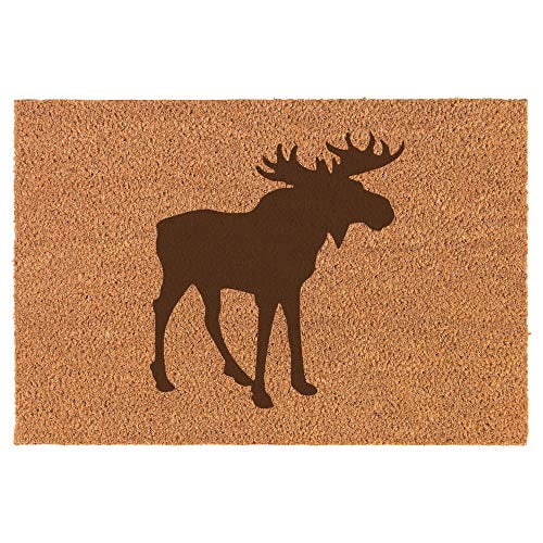 Home Decor Floor Mat Welcome Moose Non-Slip Rubber Indoor Or Outdoor Doormat 