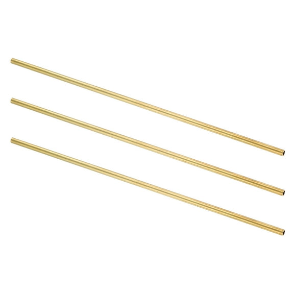 3Pcs Brass Round Tube, 4mm OD 0.5mm Wall Thickness 200mm Length Seamless Tubing