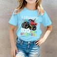 thumbnail image 1 of Hauts pour Filles Décontractés Imprimés Col Rond Manches Courtes T-Shirts Confortables pour Filles Vêtements Décontractés Légers Hauts d'Été pour Enfants, 1 of 5
