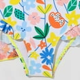 thumbnail image 4 of Girls Swim Suits 14-16 Color-Block Kids High Waisted Bathing Suit for Girls 3 Pcs Comfort Fit Cute Bathing Suit with Summer Print Cover Up Girl Swimwear Beachwear,A-Yellow,6Y(5-6 Years), 4 of 6