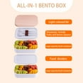 thumbnail image 2 of Bento Box ,2 Layer Lunch Box , Leak-proof, Includes Sauce Container, Divider,Lunch Bag ，Cutlery, 54oz Japanese Bento Box for Adults, Microwave-& Dishwasher-safe. （White）, 2 of 8