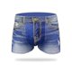 thumbnail image 1 of Men's Denim Print Swim Trunks Quick Dry Bathing Shorts, 1 of 5