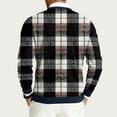 thumbnail image 4 of CCRFTGI Sweater for Men 2025 Fall Big and Tall Ribbed Plaid Pullover Lightweight Long Sleeve Crewneck Sweater Pullover Knit Sweater Top Gray 3XL, 4 of 6