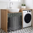 thumbnail image 3 of Black Grey Cabinet Curtain 35"Wx35"L, Dustproof Under Sink Skirt with Self Adhesive Tape, Modern Abstract Diamond Luxury Gradient Cabinet Curtain Cover for Kitchen Sink, Bathroom Vanity, Laundry Room, 3 of 9