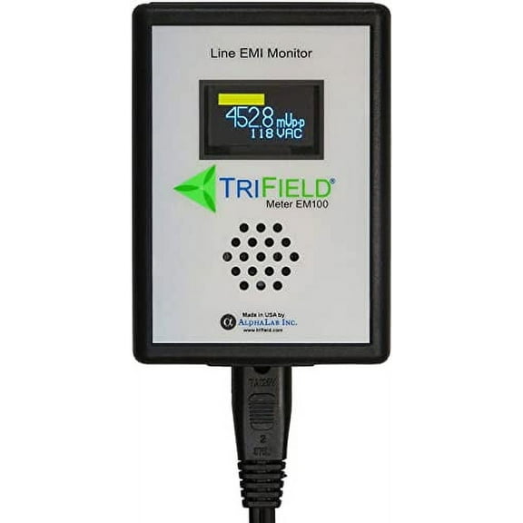 Dirty Electricity Meter by Trifield - Model EM100 - EMI Power Line Noise Analyzer - Know Your Electricity @ Home, Office, Shop - Made in USA by Alphalab, Inc.