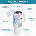 thumbnail image 4 of Cute Bears 40 oz Tumbler with Handle Insulated&nbsp;Travel Mug&nbsp;Lid Straw Leak Proof Steel Vacuum Water Bottles Glasses Fits in Car Cup Holder, 4 of 7