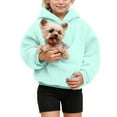 thumbnail image 5 of Aihuaihua Pet Carrier Hoodies for Girls Boys Fuzzy Hoodies Oversized Front Pouch Sweatshirt with Puppy Dogs and Cat Pocket 3-14Y, 5 of 7