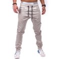 thumbnail image 4 of Vedolay Men Pants Casual Stretch Men's Stretch Multi-Pocket Skinny Cargo Pants,Beige XL, 4 of 5