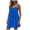 Blue, variant on Open Back Summer Dress for Women Spaghetti Strap Summer Beach Flowing Sundress Swing Solid Color Sundress Coffee M