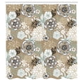 thumbnail image 2 of Ambesonne Floral Shower Curtain, Romantic Wild Flowers Print, 69"Wx70"L, Cocoa White, 2 of 4