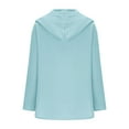 thumbnail image 5 of JGGSPWM Women Beach Cover Up Hoodies Long Sleeve V Neck Pocketed Hooded Shirt Top Sweatshirt Light Blue 2XL, 5 of 9