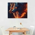 thumbnail image 2 of Patifu Wolf's Glowing Eyes Flames Canvas Print Wall Decor 24x36 20x16in, 2 of 6