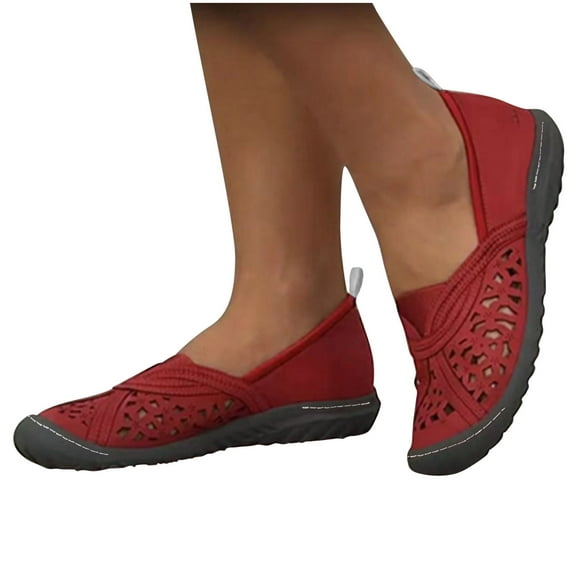 Women's Vintage Shoes Hollow Wedge Heel Ladies Casual Roman Sandals