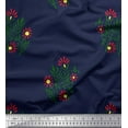thumbnail image 1 of Soimoi Poly Georgette Fabric Leaves & Floral Block Print Sewing Fabric Yard 42 Inch Wide, 1 of 3