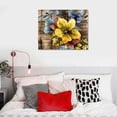 thumbnail image 5 of PRATYUS  Floral Wall Art for Bathroom Blue Yellow Wildflower and Butterfly Inspirational Quotes Abstract Canvas Wall Art Brown Wall Pictures for Living Room Bedroom Office Ready To Hang, 5 of 6
