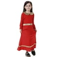 thumbnail image 5 of Fsqjgq Baby Girl Clothes Girls Spring Dress Fashion Mini Dress Red Vintage Long Sleeve Black Dress Summer Girl Color Contrast Lapel Neck Long Skirt Dress 120, 5 of 9