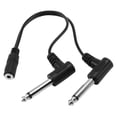 thumbnail image 2 of 2X 3.5mm Mini 1/8 Inch Stereo Female Jack to Dual 1/4 6.35mm Male Plug Mono Right Angle Audio Adapter, 2 of 5