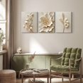 thumbnail image 3 of 3 Pcs Neutral Beige Botanical Wall art Modern Minimalist Florals Wall Decor White Neutral Botanical Posters Prints Beige Bloom Florals Textured Paintings Vintage Blossom Pictures 12x16in Unframed, 3 of 6