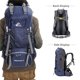 thumbnail image 2 of Mochila ligera e impermeable para senderismo de 60 l, para deportes al aire libre, con protección contra la lluvia, 2 of 7