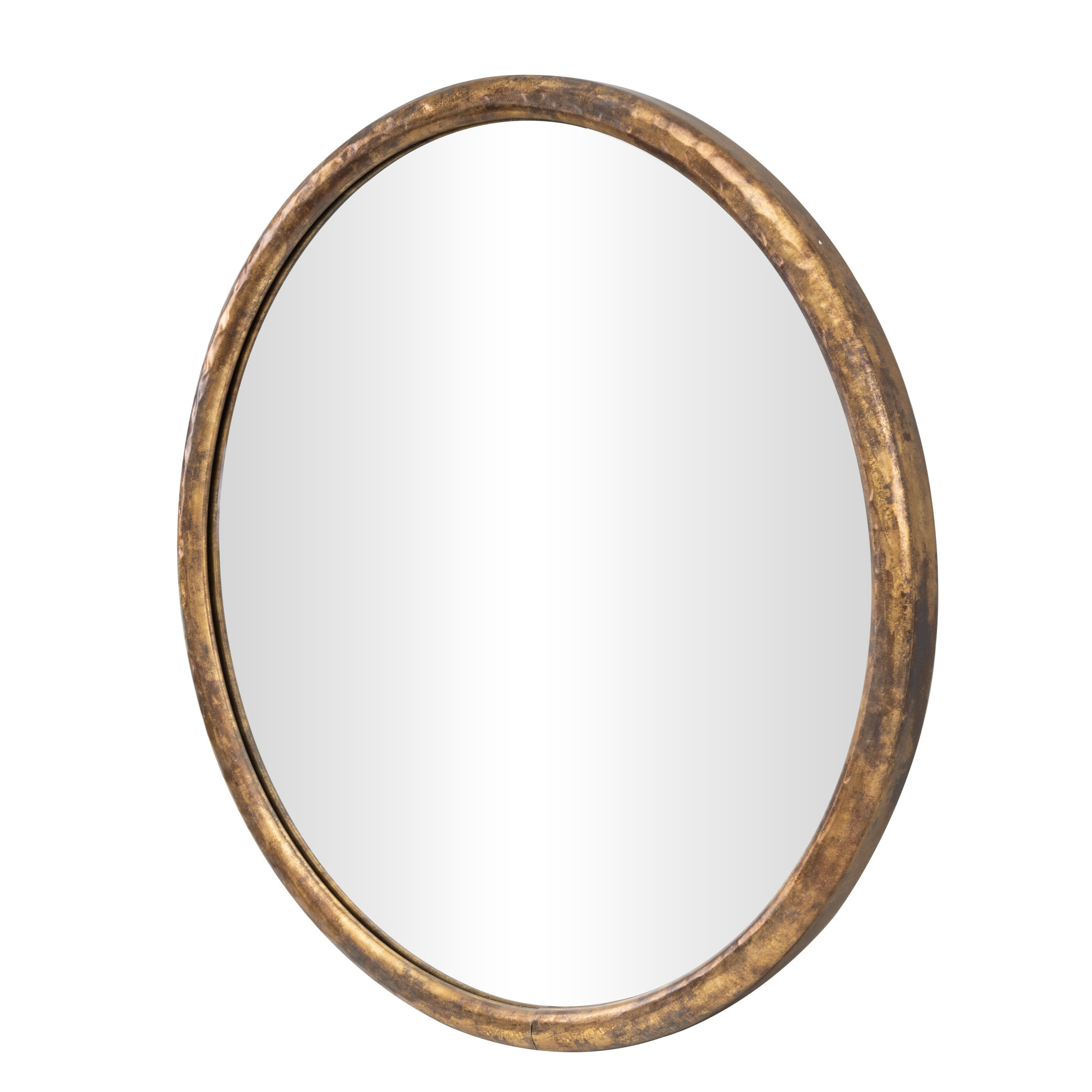 DecMode 28" x 28" Gold Wall Mirror with Weathered Frame