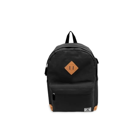 Everest 17 Vintage Laptop Backpack w/ USB Port Black All Ages Unisex EB1000-BK Carrier and Shoulder Book Bag for School Work Sports and Travel