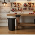 thumbnail image 3 of 11 Gallon Plastic Trash Can with Lift Top Lid - Black 44 Quart Compact Wastebasket for Home, Kitchen, Bathroom, Office and Garage, 13.32"L x 13.17"W x 15.9"H, 3 of 5