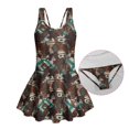 thumbnail image 6 of Uourmeti Girls' Sleeveless One Piece Skirted Swimsuit - Southwestern Tribal Print, Quick Dry Stretch Swim Dress for Beach & Pool, 3-13 Years, 6 of 8