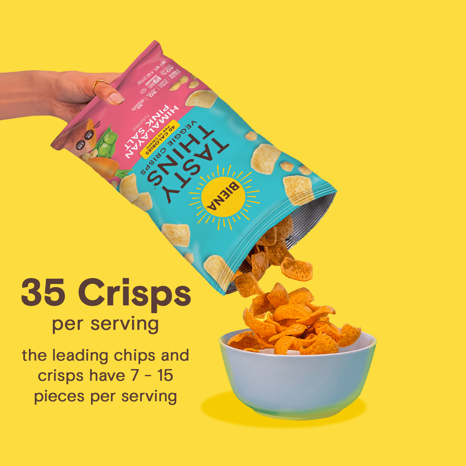 (2 pack) Biena Tasty Thins Snack Crisps, Himalayan Pink Salt Flavor, 4oz
