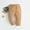 thumbnail image 2 of BXINGOHAI Toddler Kids Boys Suit Pant School Uniform Pants Solid Color Straight Leg Dressy Trousers Casual Activity Pants Khaki,6 Months, 2 of 5
