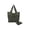 Army Green, variant on Solid Color Foldable Nylon Shoulder Tote Bag, Large Capacity Zipper Closure Handbag, Casual Daily Carry Bag for Travel Work Shopping Beach Gym