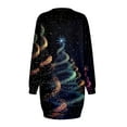 thumbnail image 4 of Fiaer Christmas Sweater Dresses for Women Winter Hip Pack Xmas Printed Dress Long Sleeve Round Neck Cozy Dresses 02-Black XL, 4 of 5