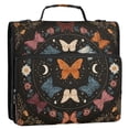 thumbnail image 2 of Water-Resistant 3-Ring Binder Organizer with Multiple Pockets Zipper Binder Bag for Office Colorful Butterflies with Flowers, 2 of 8